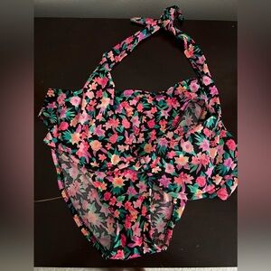 bright floral 2 piece bathing suit set!